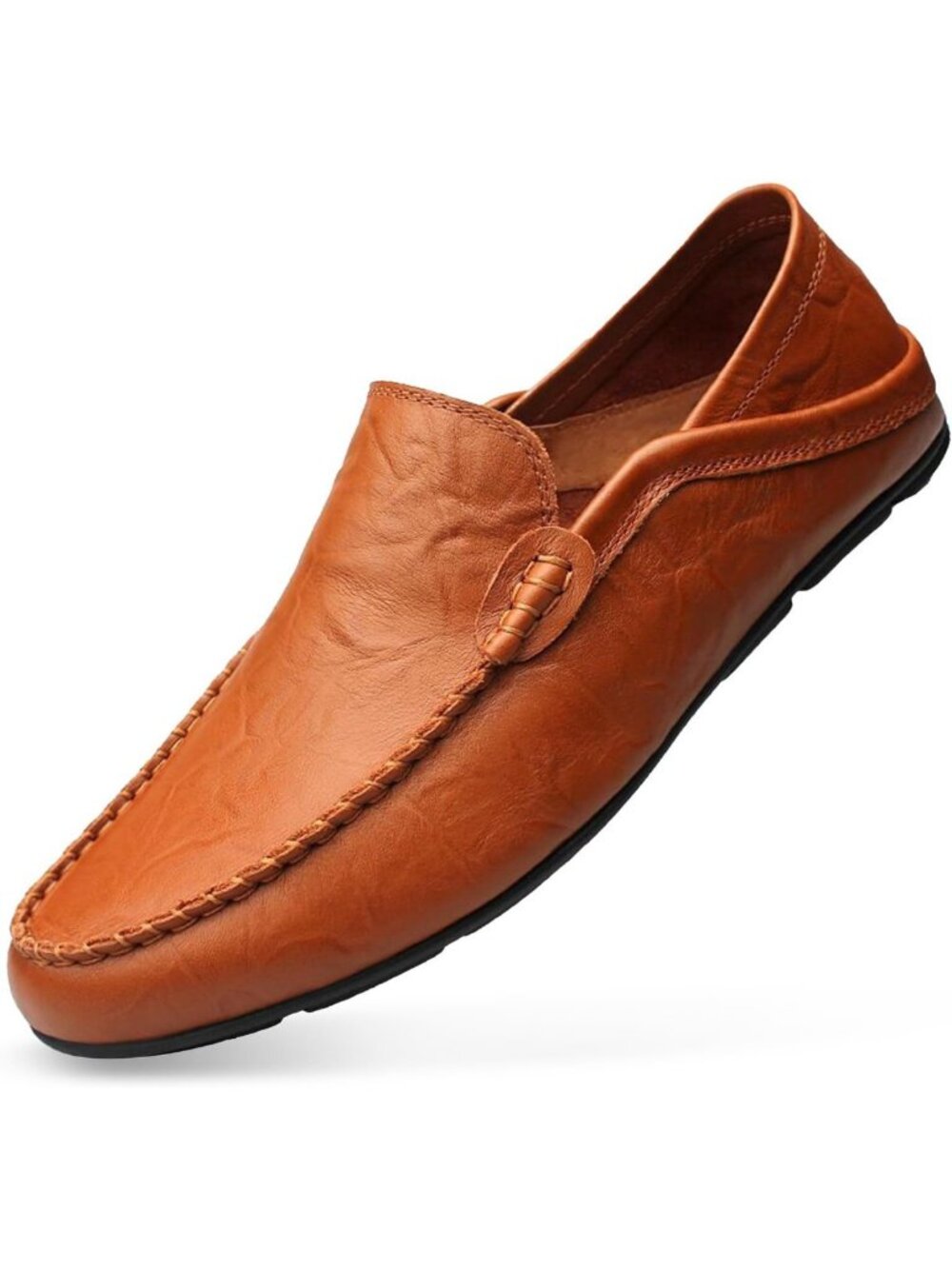 Men's Premium Genuine Leather Slip-On Loafers | Breathable Casual Driving Shoes